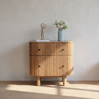 Table de chevet moderne en teck avec deux tiroirs, couleur bois naturel, hauteur réglable pour chambre à coucher et salon, meubles pour la maison ou l'hôtel