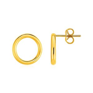 Orecchini a Cerchio Aperto in Oro Giallo 14k, Bracciali alla Moda - Product Image 1