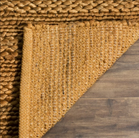 Premium 0.75-inch Thick Woven Jute Floor Runner MORE Eco-Friendly Rustic Orange Solid Home Farmhouse Style Medium Pile Chunky