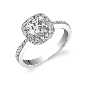 Anillo de Compromiso Solitario de Lujo en Oro Blanco de 14K |   Elegante Anillo de Compromiso con Diamante de Corte Redondo para Mujer, Diseño de Joyería para Boda - Product Image 1