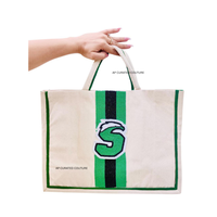 Bolsos tote de golf hechos a mano con cuentas, con los últimos diseños personalizados, detalles personalizados, trabajo con cuentas de semillas y asas de bambú.