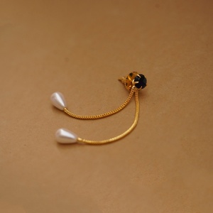 Pendientes de Perlas y Diamantes Simulados Chapados en Oro de 22K RAY FINE ORNATES, Certificados por IGI, Joyería Moderna para Aniversario - Product Image 1