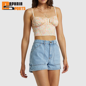 New Arrival Summer Sports Shorts for Women 100% Cotton Breathable Casual Denim Shorts with High Waist Casual Denim Shorts - Product Image 2