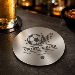 Laser <b>Engraved</b> Metal Coaster & Bar Accessories – Round Square Coaster, Bar <b>Tool</b> Giveaway & Brand Activation Bulk OEM - Product Image 2
