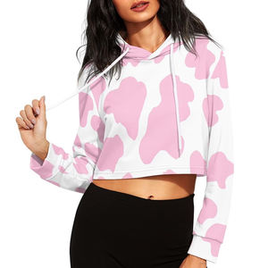 Hoodie court personnalisé pour femme avec impression par sublimation, respirant, coupe oversize, décontracté, grande taille, design hiver - Product Image 2