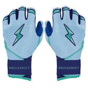 Guantes de Bateo Bruce Bolt Azul Claro, Verde Azulado y Azul Marino, Acolchados, con Cierre de Velcro, Unisex, para Adultos, Entrenamiento - Product Image 1