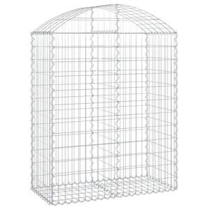 Grand panier en gabion en fer galvanisé argenté avec incrustations décoratives pour pots de fleurs et jardinières - Product Image 2