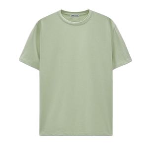 Camiseta de Cuello Redondo para Hombre, Último Modelo, Verde Claro, Ecológica, de Media Manga, Ligera, con Impresión de Logotipo de Marca Personalizada - Product Image 1