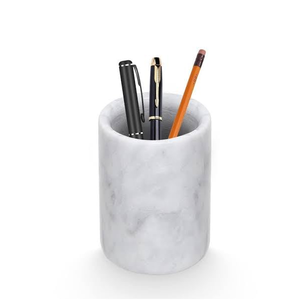 Marble <b>Pen</b> Holder Best Selling <b>White</b> Marble <b>Pen</b> Holder Excellent Design Office Stationery Storage Container - Product Image 2