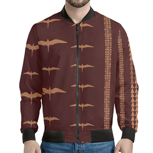 Chaqueta Bomber Ligera y Ecológica de Poliéster 100% con Estampado de Aves Marinas Hawaianas de las Islas Polinesias para Hombre, Personalizable con Logotipo - Product Image 2