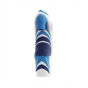 Ensemble de maillots de football pour hommes, blanc et bleu, col en V, manches courtes, sublimé, polyester à séchage rapide, uniformes joueur 11 - Product Image 3