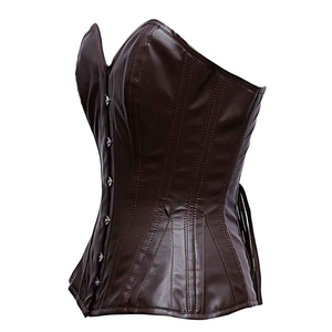 Best Selling Women's PU Leather Corset Tops Breathable Canvas Fabric High Compression Eco-Friendly Customizable Wholesale - Product Image 2