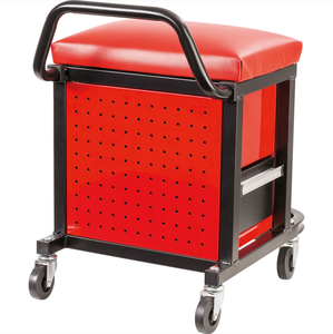 Chariot à outils roulant en acier robuste avec siège d'atelier et 2 tiroirs GAPGAR026 - Product Image 3