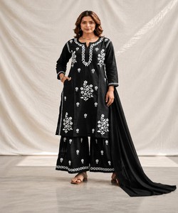 <b>Women</b> Olive Green Cotton <b>Kurta</b> Palazzo Set Traditional Casual Wear India Pakistan Style All Seasons 86362 MAJISA- MF 1132 - Product Image 1
