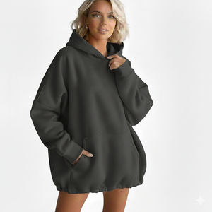 Hoodie ample et doux pour femme, service OEM, pull en polaire de haute qualité, coupe ample, élégant, chaud, streetwear décontracté pour l'hiver - Product Image 6