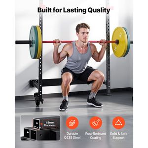 Jaula de potencia plegable montada en la pared - Rack de sentadillas multifuncional con soporte para Landmine para entrenamiento de fuerza en casa - Product Image 6