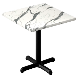 Table <span class=keywords><strong>de</strong></span> bistrot carrée avec plateau en <span class=keywords><strong>marbre</strong></span> et base en métal noir, table <span class=keywords><strong>de</strong></span> salle à manger moderne pour café et restaurant, mobilier commercial - Product Image 1
