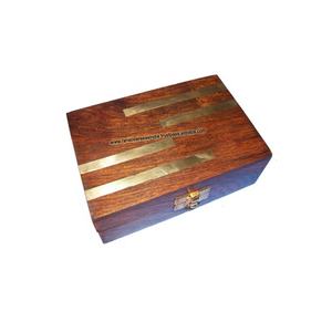 Handmade Wooden Jewelry <b>Box</b> With Brass Inlay Design for <b>Gifts</b> Beads Bracelets and <b>Small</b> Items - Product Image 1