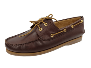 Mocasines de cuero marrón para hombre, estilo náutico, punta redonda, sin cordones, suela de goma acolchada, para todas las estaciones, estilo sólido, listos para grabar - Product Image 3