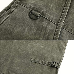 Gilet en jean pour homme, couleur unie, décontracté, en mélange de coton lavé, longueur normale, sans col, pour l'automne - Product Image 5