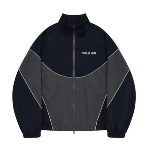 2026 men's custom wholesale windbreaker jacket nylon/polyester waterproof breathable collarless lightweight <b>zip</b> windcheater - Product Image 1