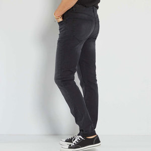 Jean en denim délavé tissé uni respirant coupe droite pour homme style urbain, pantalon décontracté en coton doux été hiver - Product Image 3