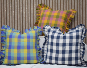 Funda de cojín de lino 100% puro con volantes decorativos, fabricante y proveedor de fundas de almohada. - Product Image 3