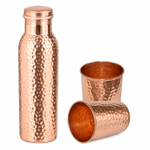 Botella de Agua de Cobre Puro 100% Cobre, Botella Ayurvédica para Beber, Logotipo Personalizado OEM ODM, Estilo Sipper, Grande, para Exteriores, Hogar y Oficina - Product Image 5