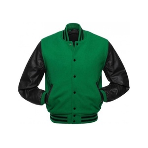 Veste universitaire pour homme de haute qualité, couleur bleue et manches blanches, veste universitaire d'hiver pour garçons avec manches en cuir - Product Image 2