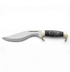 Herramienta artesanal de escritorio de acero inoxidable satinado, hecha a mano, con mango de madera negra, pieza decorativa ejecutiva - Product Image 1