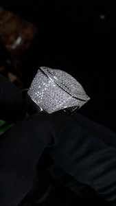 Moissanite Iced Out <b>Ring</b> Hip Hop Statement <b>Ring</b> Luxury <b>Mens</b> Jewelry Diamond Look Fashion <b>Ring</b> - Product Image 3