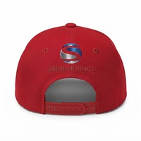 Casquette de baseball brodée à 5 panneaux entièrement personnalisable en coton rouge pour adultes, taille ajustable, idéale pour le sport et l'extérieur (vente en gros)