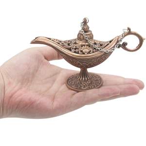 Lampe à huile Aladdin en laiton avec finition antique, lampe décorative du Genie pour la décoration intérieure de la maison, collection culturelle, mariage - Product Image 5