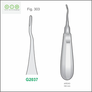 Élévateur dentaire à pointe courbée 4,0 mm en acier inoxydable 420, manche creux 140 mm, autoclavable, réutilisable, pour extraction chirurgicale - Product Image 1