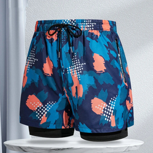 Shorts de bain pour hommes à imprimé floral, séchage rapide, respirants, avec cordon de serrage à la taille, décontractés, taille haute, 100% coton, haute qualité - Product Image 5