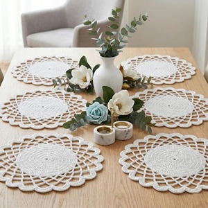 Eye Catching Macrame Placemats Premium Handmade Cotton Table <b>Mats</b> Elegant Boho Dining Table Decor Wholesale From India - Product Image 6