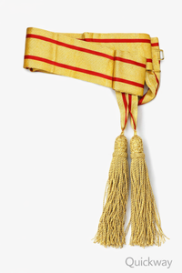 Cinturón de Cintura Ceremonial Rojo y Dorado, Accesorio para Vestido Formal con Borlas Doradas, para Disfraces y Eventos Especiales - Product Image 5