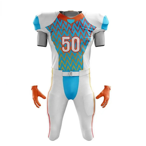 Uniforme de football américain personnalisé avec logo respirant à manches courtes léger pour l'été en polyester 100% - Product Image 2