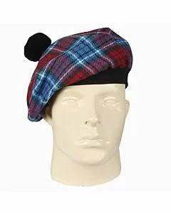 Chapeau écossais Tartan Tam O Shanter, béret à carreaux avec pompon, style hiver, mode anglaise, motif à carreaux rouge et noir - Product Image 2