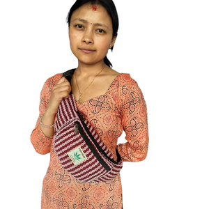 Practical Eco-friendly Handmade Sustainable Cotton Fanny Pack Ladies <b>Unique</b> Bohemian Patterns Fashionable ZIP Closure Chest <b>Bag</b> - Product Image 1