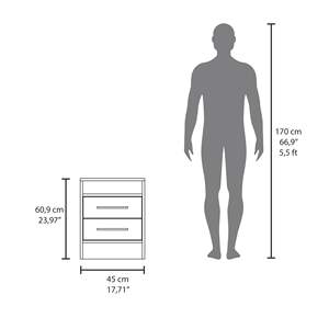 Table de chevet blanche pour chambre à coucher Chase - Product Image 3