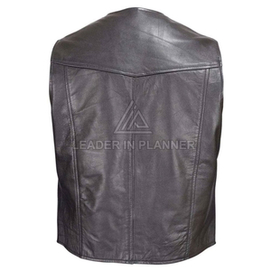Gilet en cuir pour homme, couleur unie, design personnalisé, hiver, décontracté, écologique, respirant, streetwear, vente chaude, prix raisonnable - Product Image 4