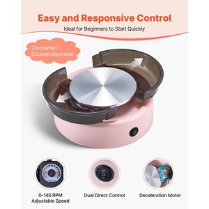 Mini 6-Inch Electric Clay Wheel for <b>Kids</b> Pink Turntable Pottery Wheel for <b>Playpens</b> - Product Image 3