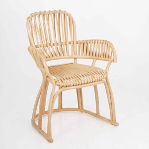 Sillón curvo de ratán para hoteles, resorts y restaurantes, muebles sostenibles de caña, silla de comedor. - Product Image 5
