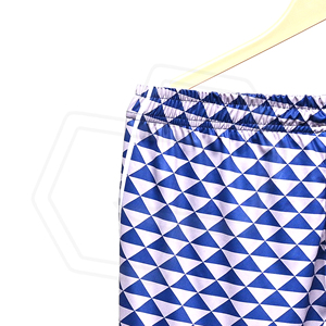 Men's Geometric Pattern Board <b>Shorts</b> Blue White Quick Dry Elastic Waist Casual <b>Swimwear</b> Premium Quality Made In Sialkot Pakistan - Product Image 3