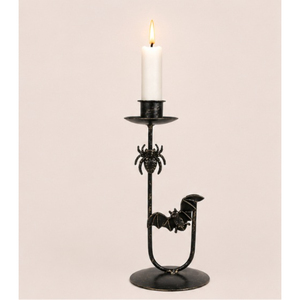 Iron <b>Gothic</b> <b>Candle</b> Holder with Spider and Bat Design Vintage Metal Taper Candlestick for Halloween Party Centerpiece Home Decor - Product Image 3