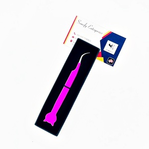Pince à épiler Somfy Enterprises en forme de chat, en acier inoxydable, prise en main parfaite, 10 mm, rose, outil de précision, emballage en boîte - Product Image 2