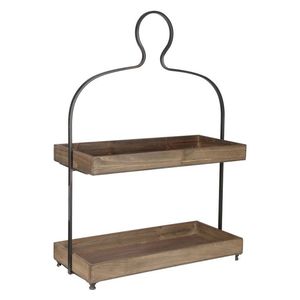 Top Quality 2 Tier Wood Cupcake Stand Wood Cake Stand Holder Round Tiered <b>Display</b> Stand Detachable Cupcake Serving Tray - Product Image 2