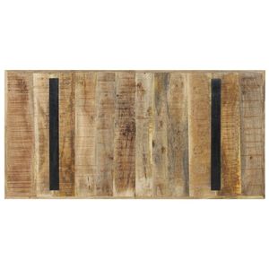 Table à manger en bois de manguier naturel avec finition rustique en placage et acier thermolaqué pour un look élégant - Product Image 4