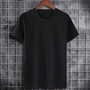 เสื้อยืดคอกลมแขนสั้นผู้ชาย พิมพ์ลายปักโลโก้ OEM แบบกำหนดเอง สีพื้น ทรงหลวม ขนาดใหญ่ แขนครึ่งแขน - Product Image 4